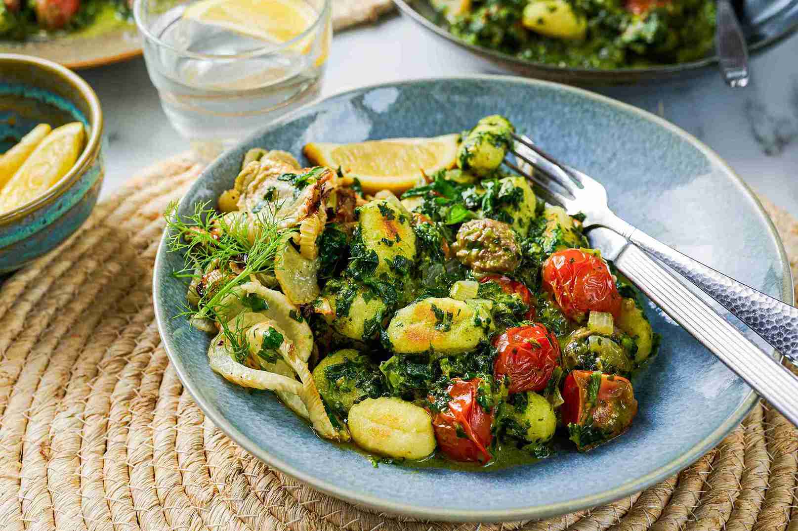 Gnocchi aux épinards et tomates cerises