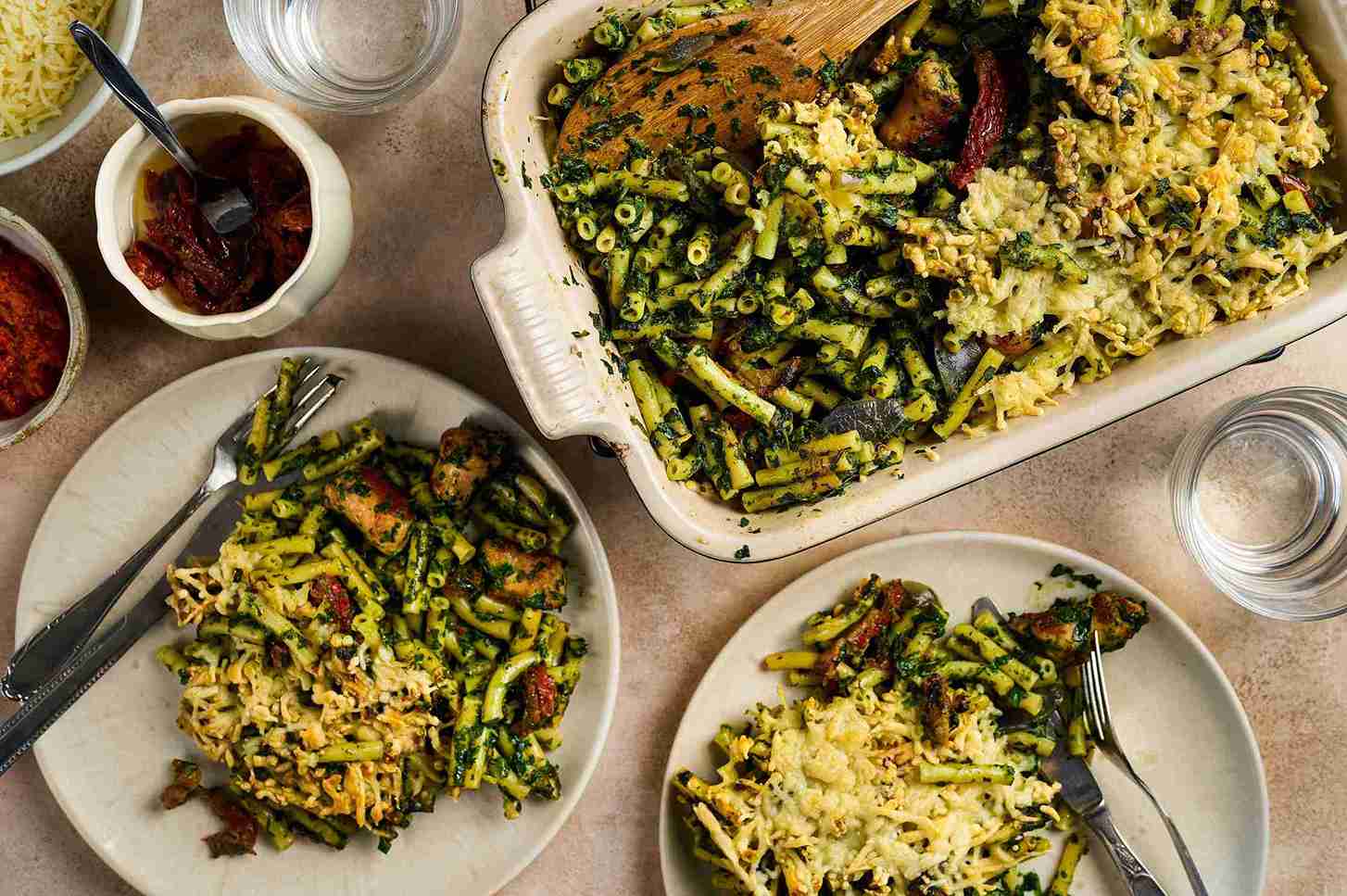 Gratin de macaronis aux épinards