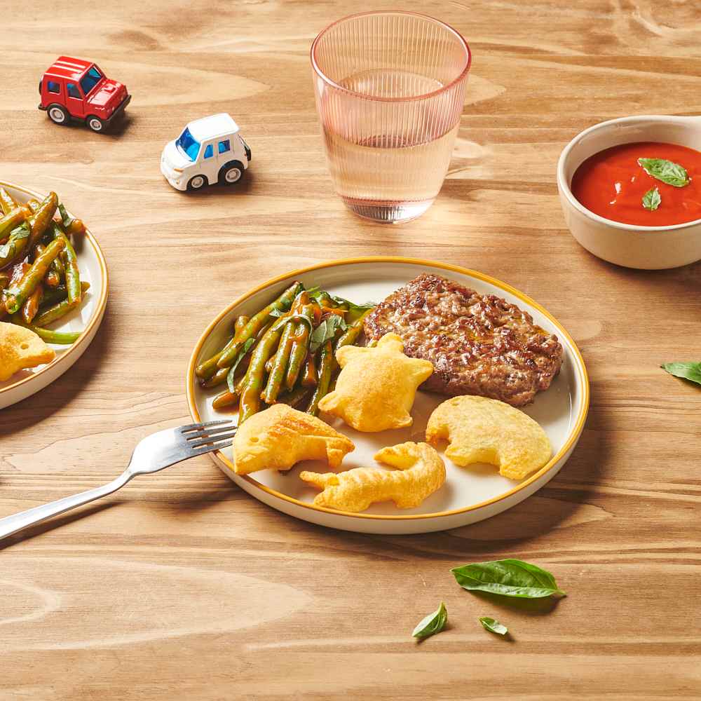 Recette de Croustibat Potato Jungle, steak haché et haricots