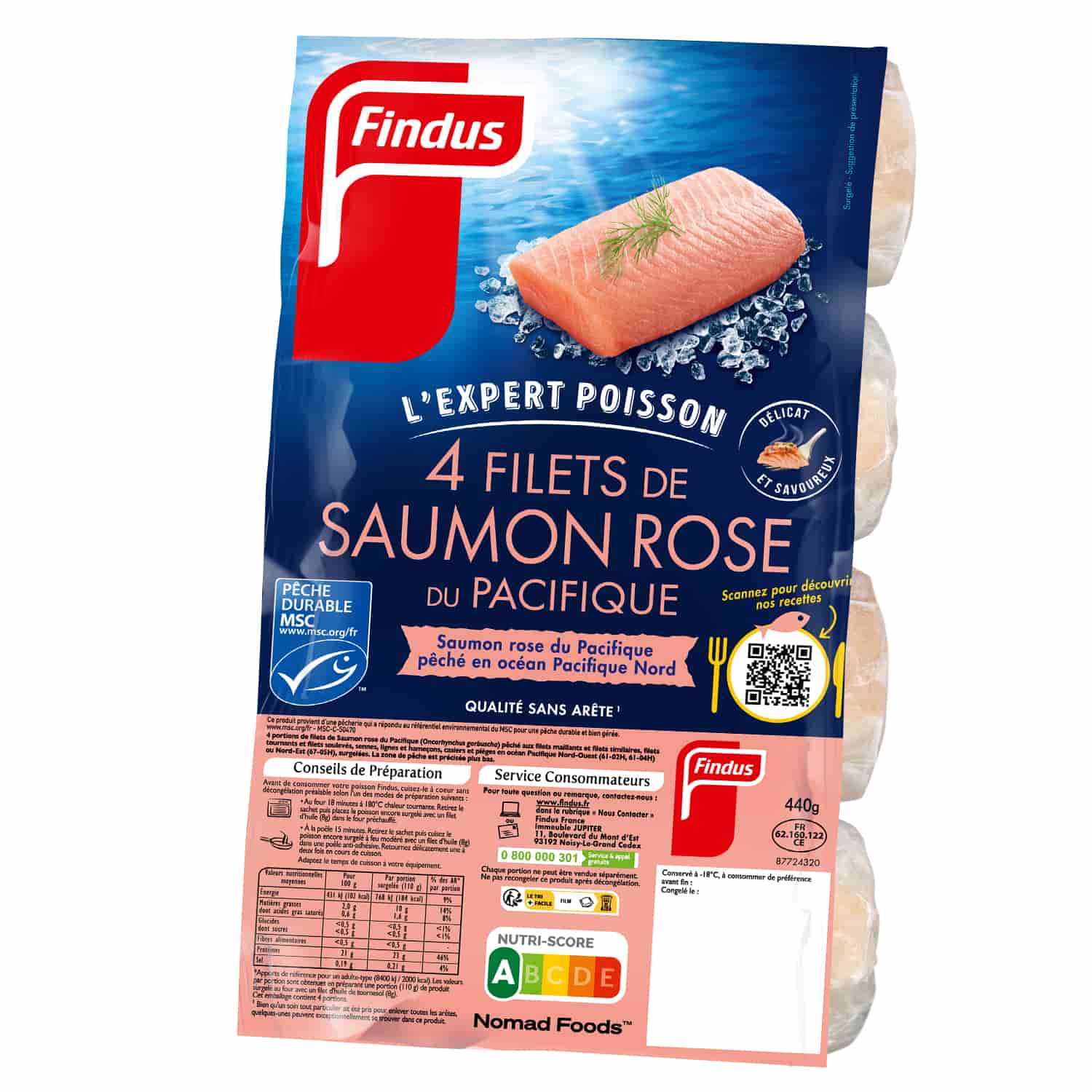 4 Filets Saumon Rose Pacifique Poisson Nature Recette
