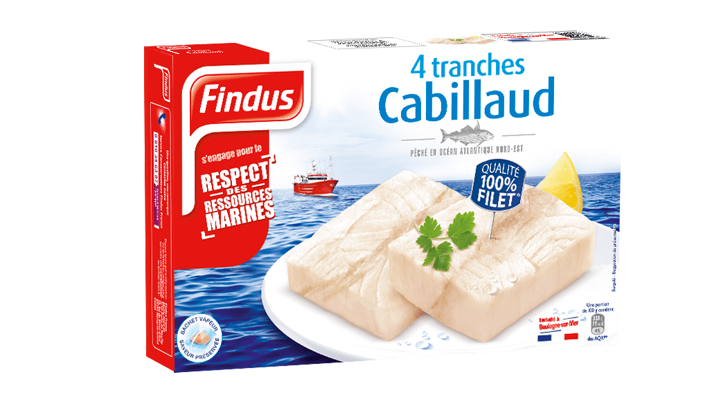 Findus 4 tranches cabillaud poisson nature recette