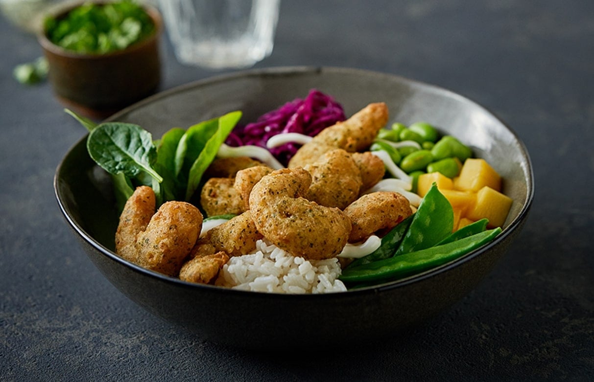 Bowl aux crevettes croustillantes