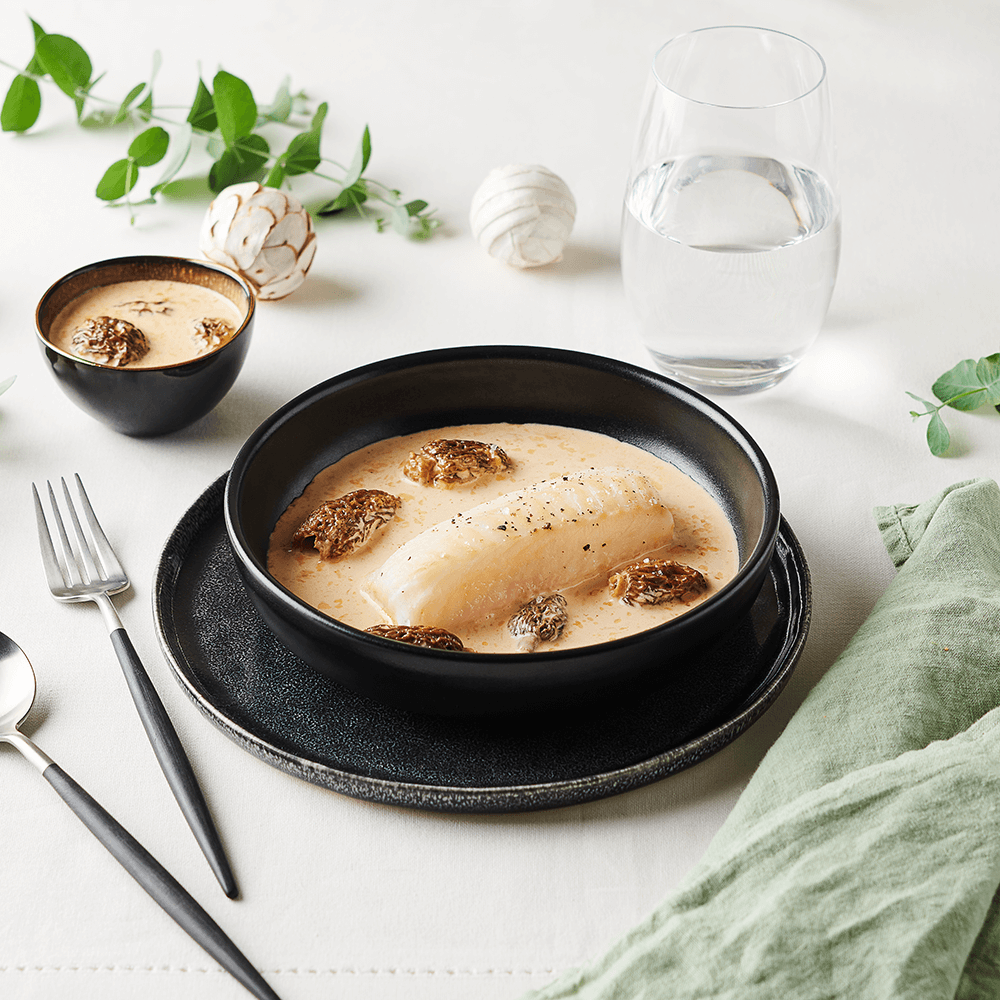 Dos de Cabillaud au four, sauce morilles