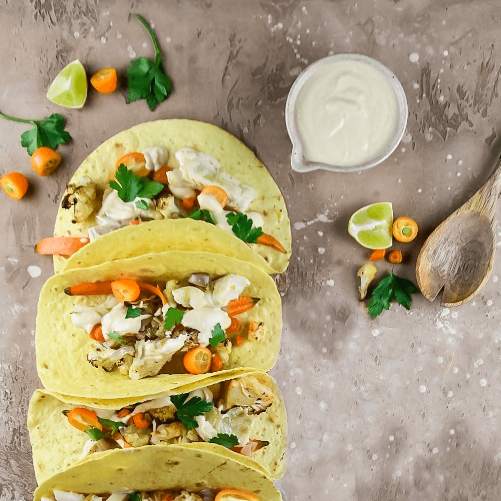 Tacos de cabillaud Findus aux légumes et à la sauce vanille