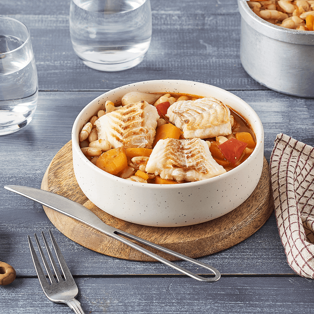 Cassolette de dos de Colin d'Alaska, sabayon à la bisque de homard