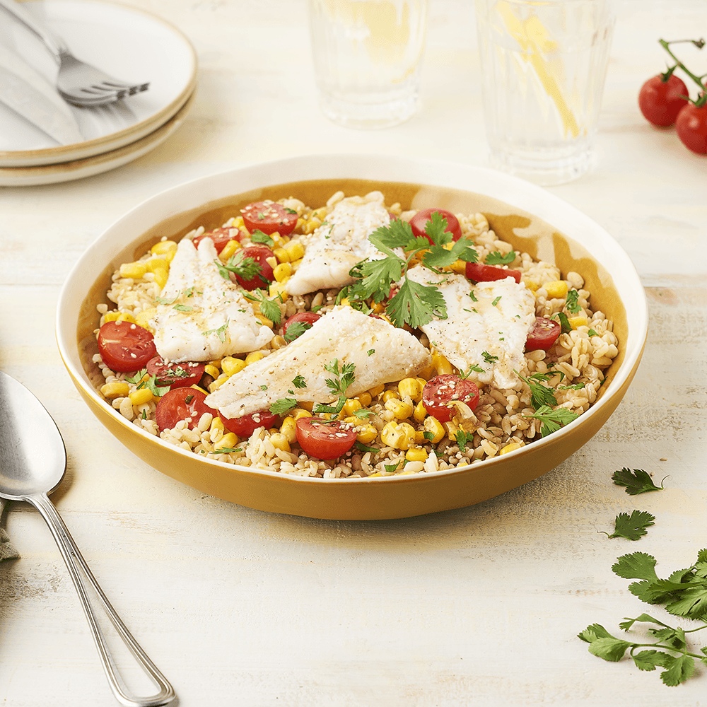 Filet colin salade blé