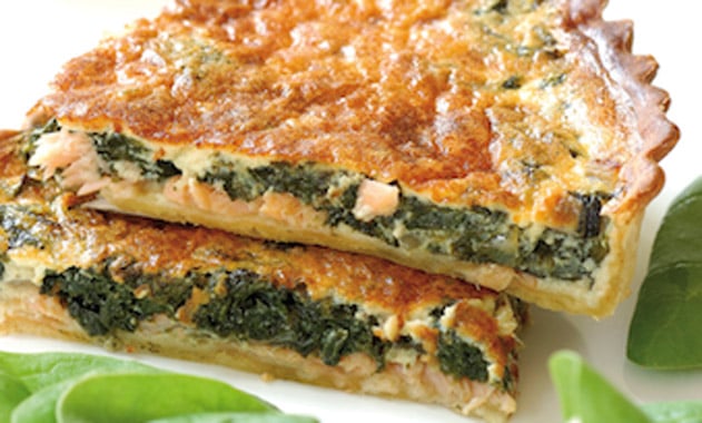 Tarte au saumon fumé et aux épinards