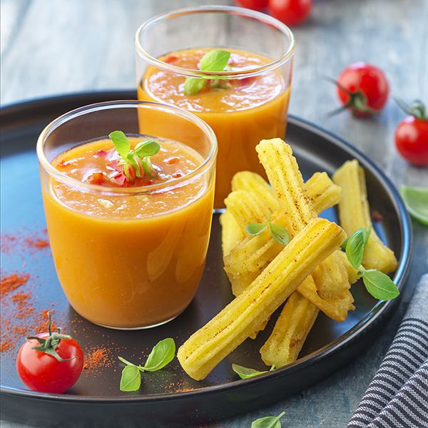 Recette croustibat churros gaspacho