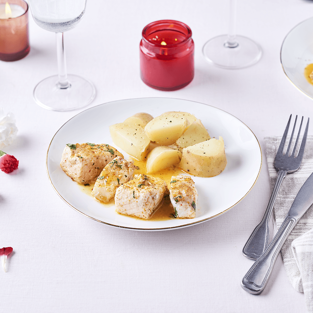 Duo de filets et dos de cabillaud et saumon Atlantique aux fruits de la passion