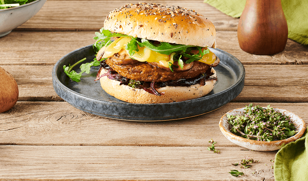 Burger veggie automnal aux champignons et comté 