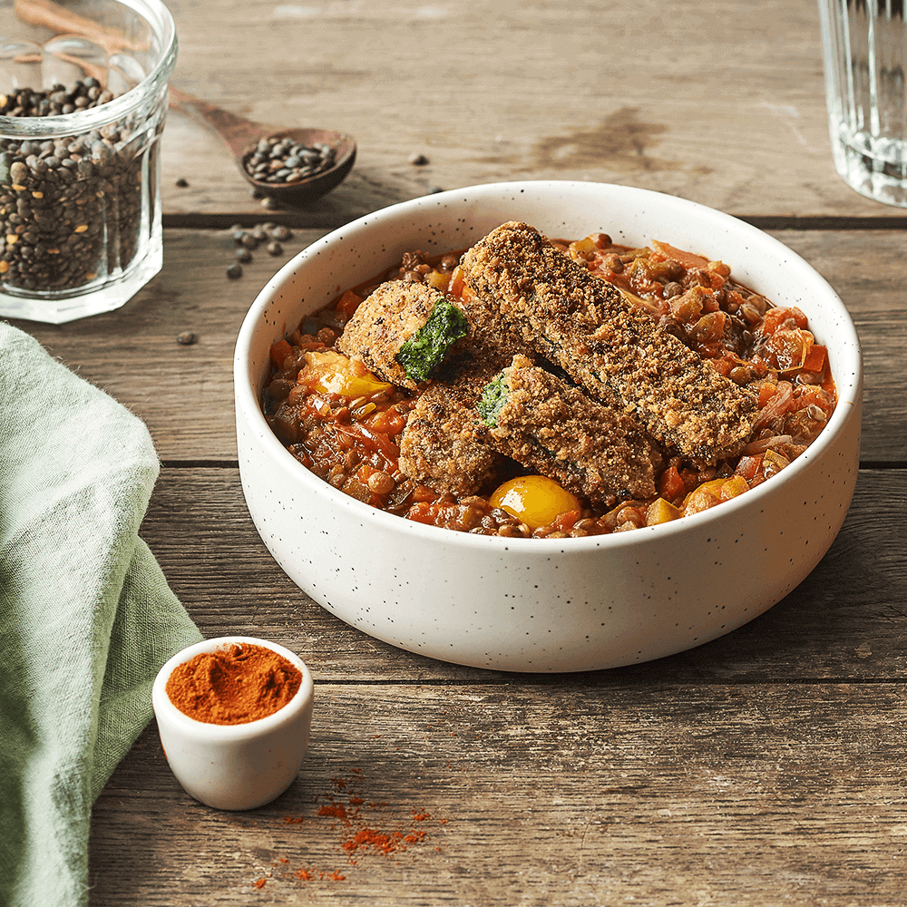 Croustillants d'épinards et lentilles façon chili végétarien&nbsp;